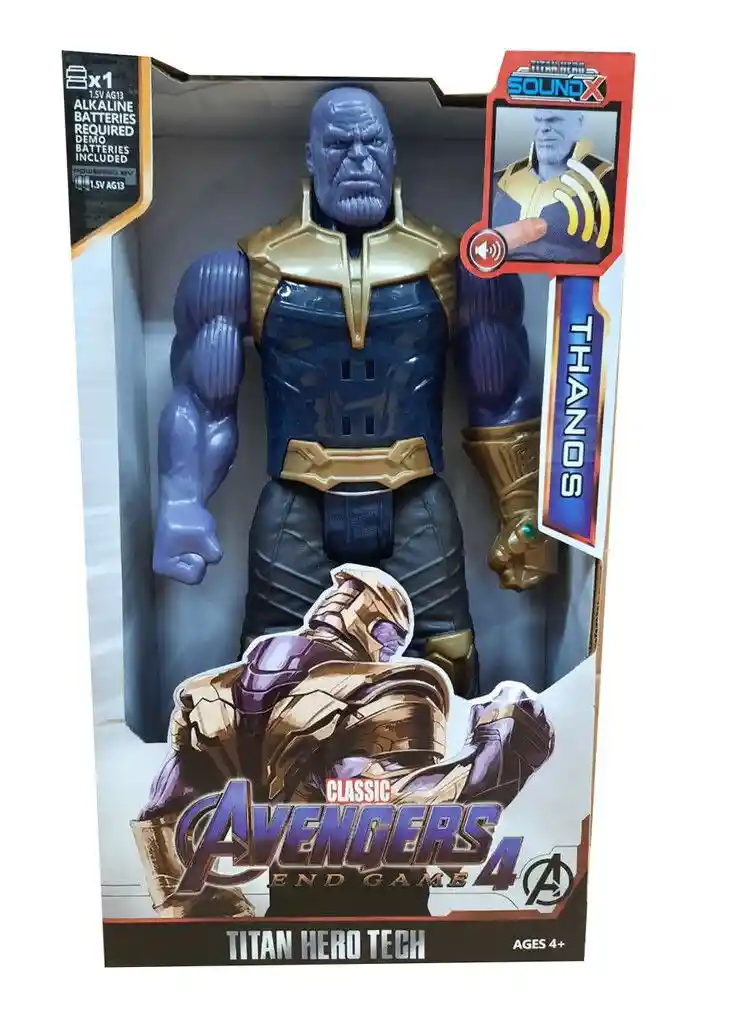 Muñeco Figura Super Héroe Thanos Avengers 30cm Articulado / Sonido.