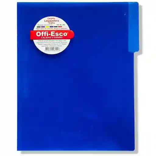Carpeta Plástica Azul , Tamaño Carta