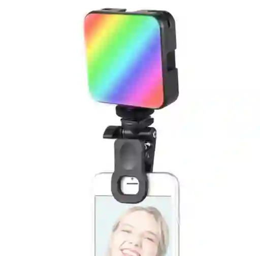 Panel Luz Led Rgb Recargable Con Clip Para Celular