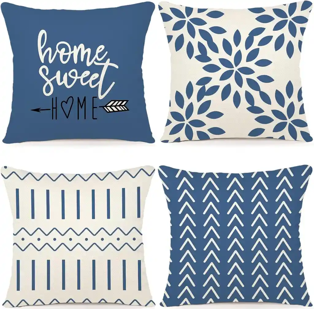 Forro De Cojines X4 Fundas 45x45 Cm Sofá Diseño Estampado