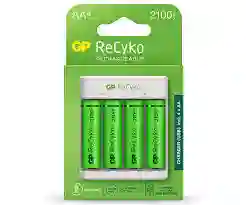 Pila Aa Recargable 1300 Mah Con Cargador X 4 Gp Recyko