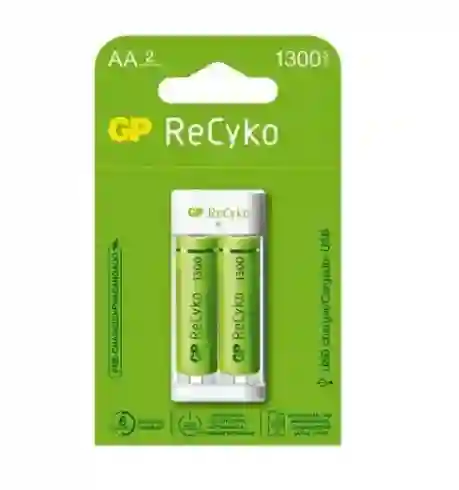 Pila Aa Recargable 1300 Mah Con Cargador X 2 Gp Recyko