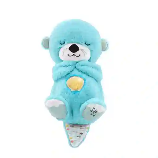 Peluche Nutria Musical Con Movimientos Y Luces Para Bebés Color Azul