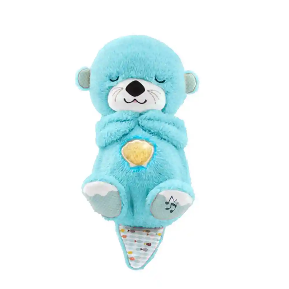Peluche Nutria Musical Con Movimientos Y Luces Para Bebés Color Azul