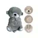 Peluche Nutria Musical Con Movimientos Y Luces Para Bebés Color Gris