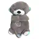 Peluche Nutria Musical Con Movimientos Y Luces Para Bebés Color Gris