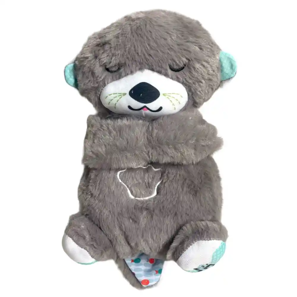 Peluche Nutria Musical Con Movimientos Y Luces Para Bebés Color Gris