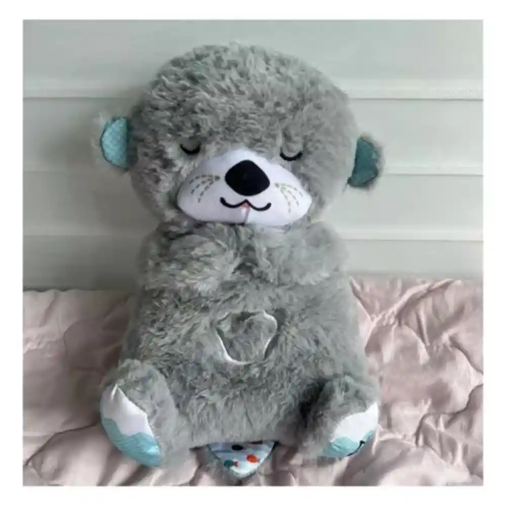 Peluche Nutria Musical Con Movimientos Y Luces Para Bebés Color Gris