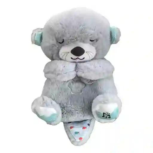 Peluche Nutria Musical Con Movimientos Y Luces Para Bebés Color Gris