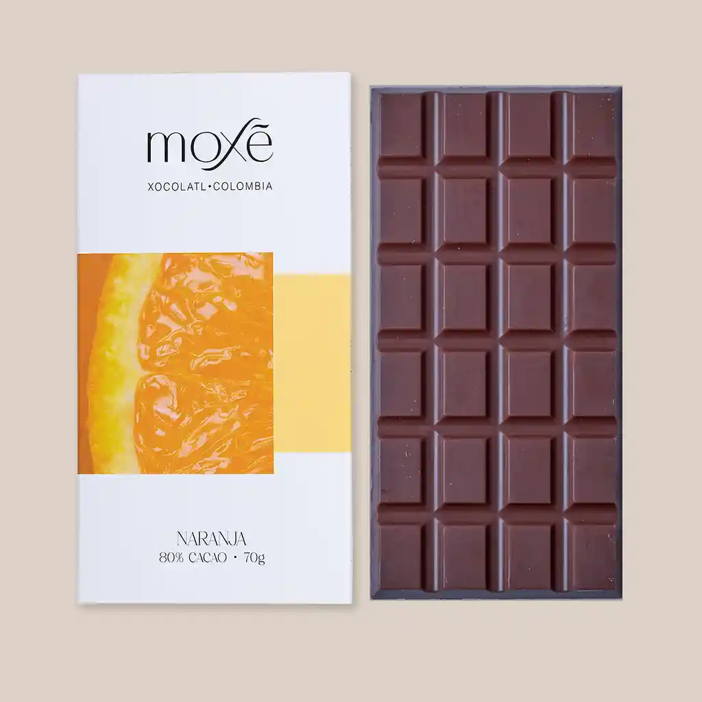 Chocolate Moxe Con Naranja 80% Cacao X 70g