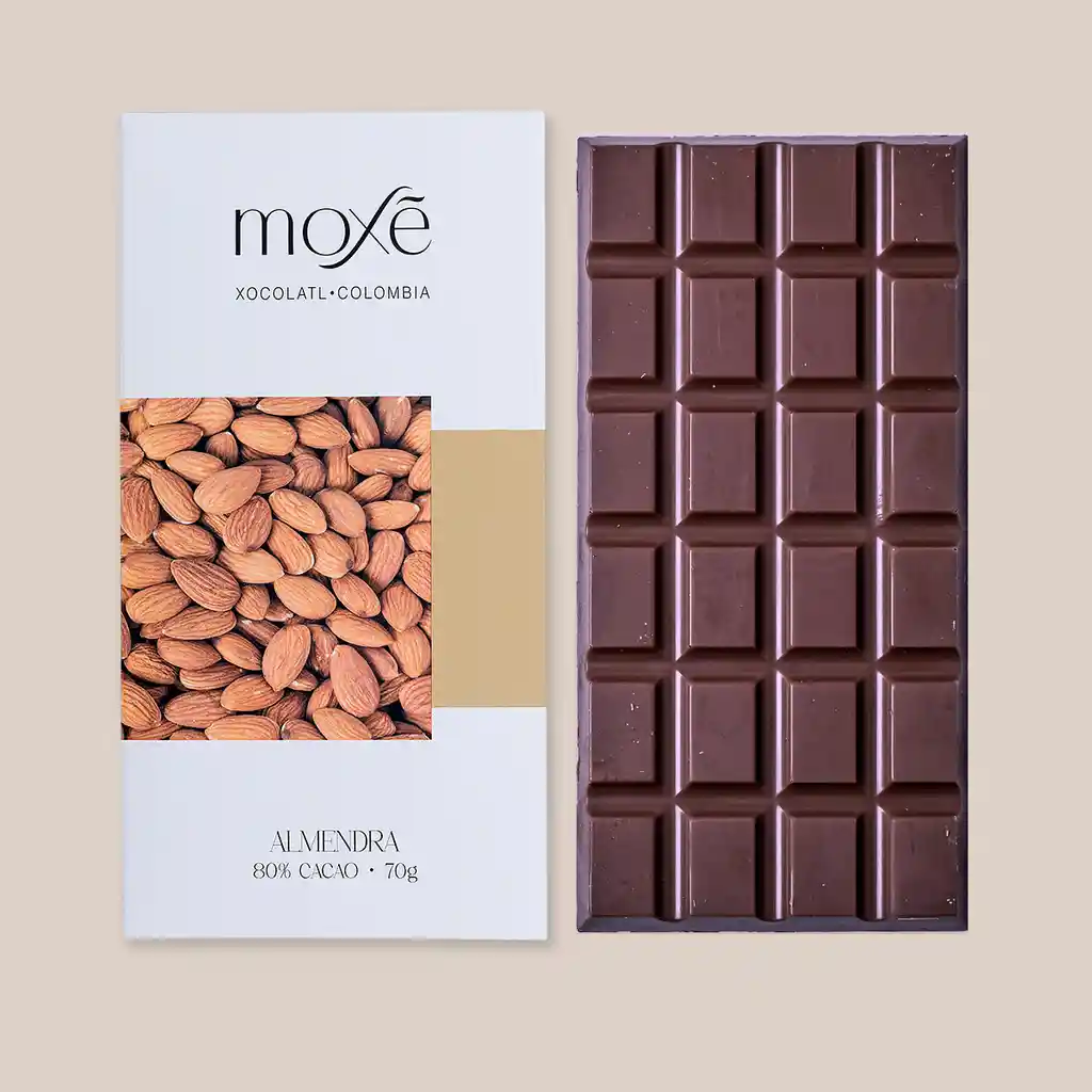 Chocolate Moxe Con Almendras 80% Cacao X 70g