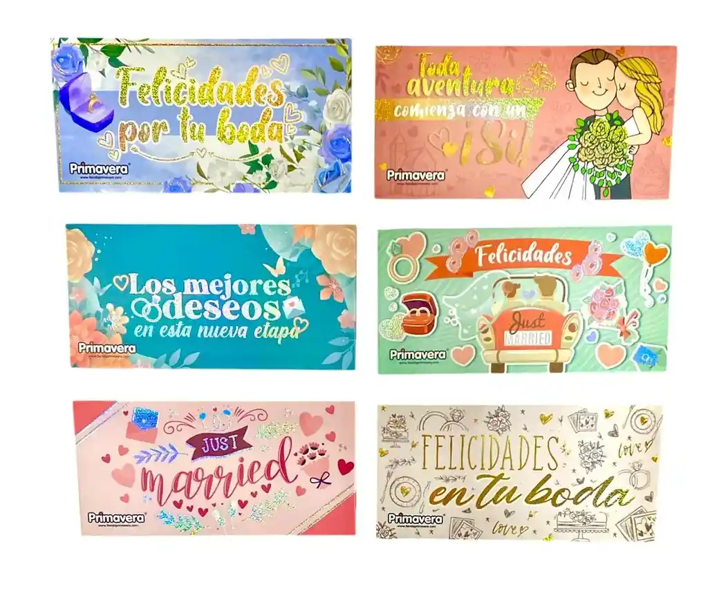 Lluvia De Sobres Matrimonio Diseños Surtidos Primavera X 2 Unidades