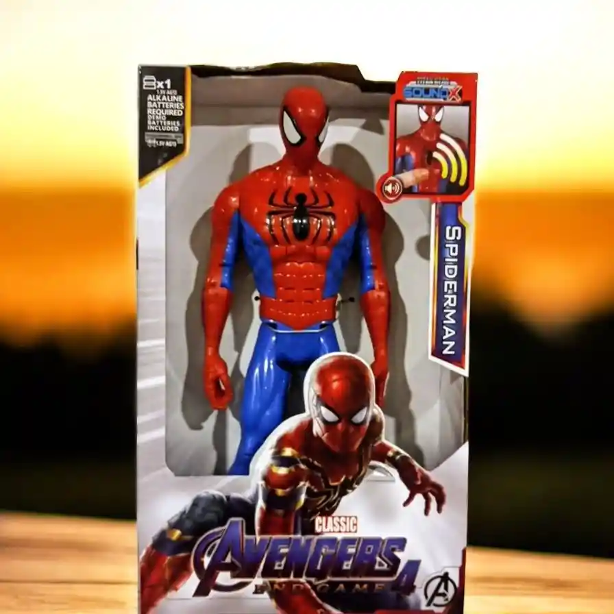 Muñeco Figura Super Héroe Spiderman 30cm Articulado / Sonido.