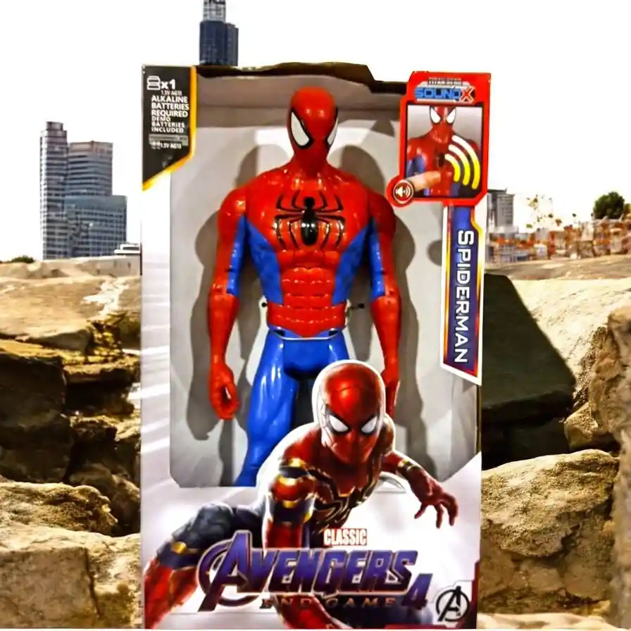 Muñeco Figura Super Héroe Spiderman 30cm Articulado / Sonido.