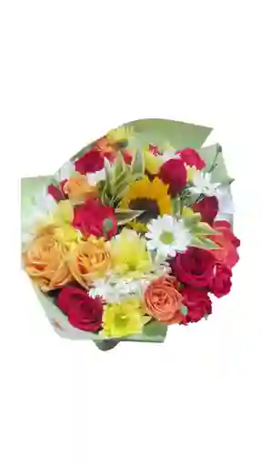 Ramo De Rosas Y Girasol