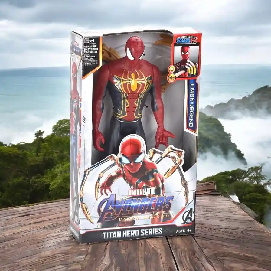 Muñeco Figura Super Héroe Spiderman Hombre Araña Iron Spider Con Patas 30cm Luz