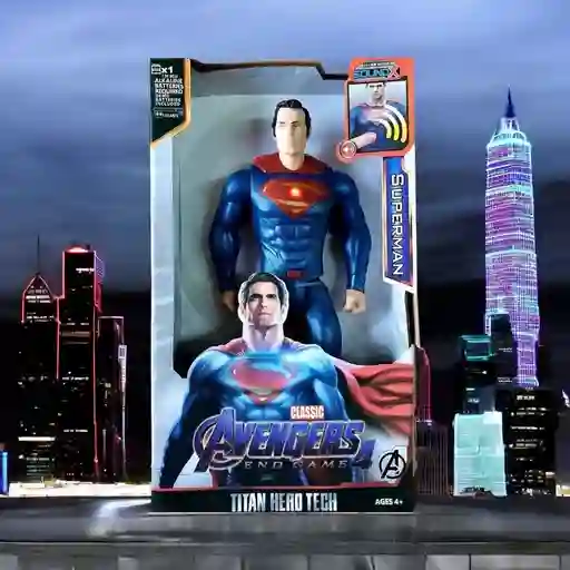 Muñeco Figura Super Héroe Superman Articulado Avengers De 30 Cm Con Sonido Y Luz