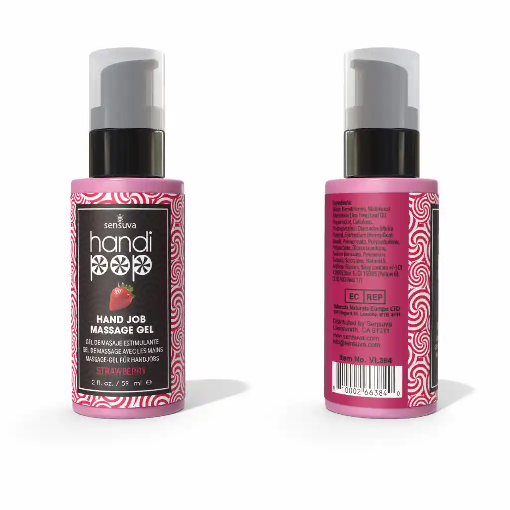 Gel De Masaje Comestible Handipop Strawberry Sensuva 59 Ml