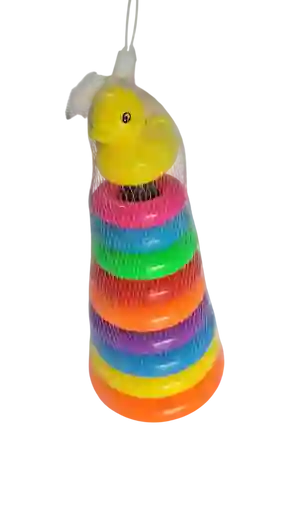 Torre Didáctica Aros Colores 30cm Juguete Bebés Pvc