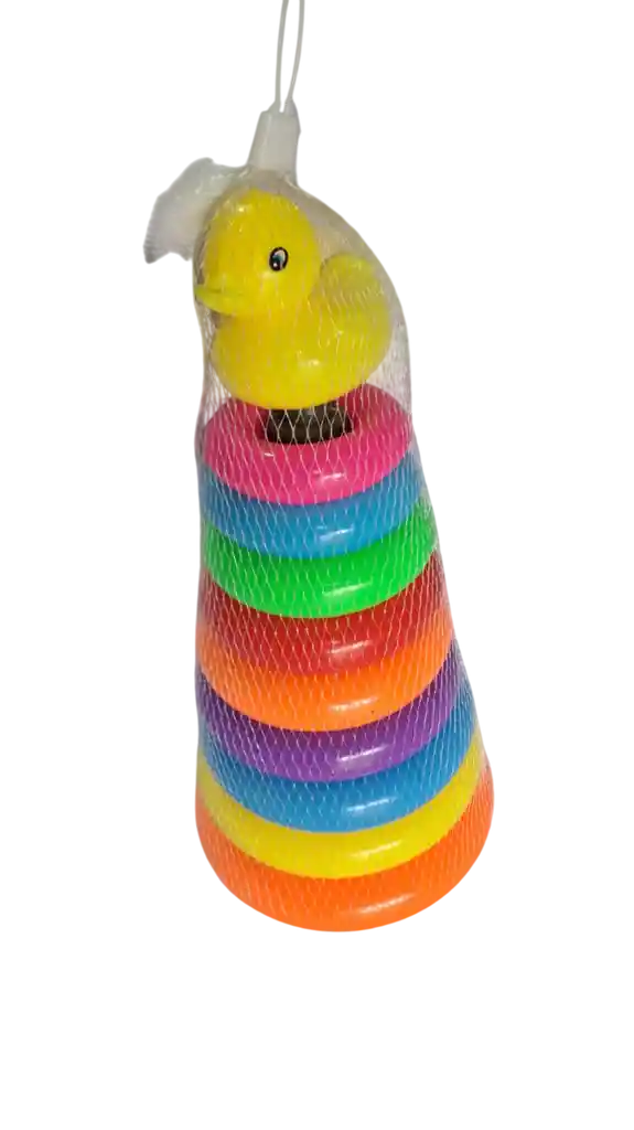 Torre Didáctica Aros Colores 30cm Juguete Bebés Pvc