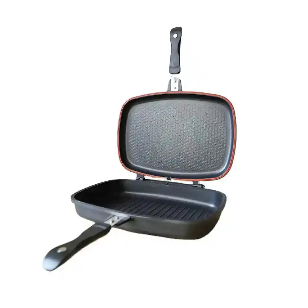 Sartén Doble Parrilla 32 Cm Antiadherente Dual Grill Dessini Italiano Con Repuesto Caucho