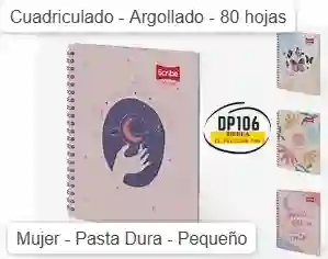 Cuaderno Cuadriculado Argollado Mujer Pasta Dura