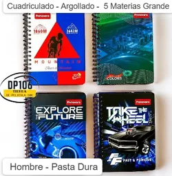 Cuaderno 5 Materias Grande Hombre