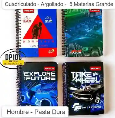 Cuaderno 5 Materias Grande Hombre
