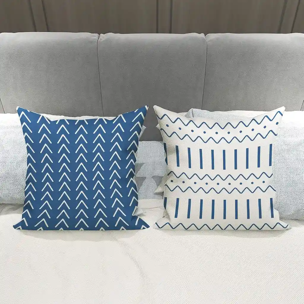Forro De Cojines X4 Fundas 45x45 Cm Sofá Diseño Estampado