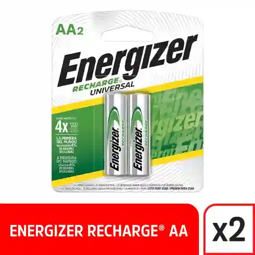 Pila Aa Recargable Energizer Blis X2
