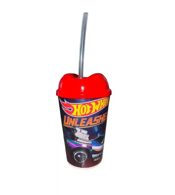 Vaso Pitillo Hot Wheels X10 Sorpresa Piñata Regalo Fiesta