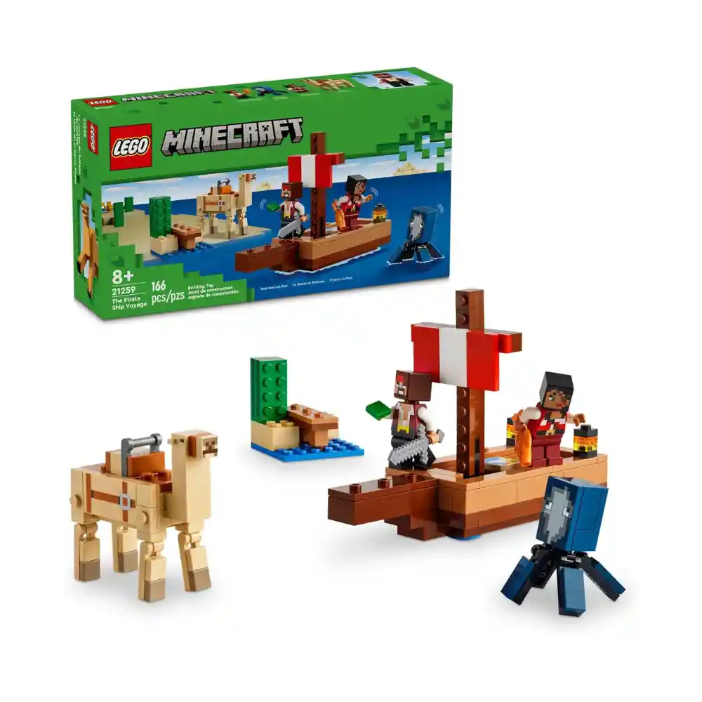 Lego Minecraft El Viaje En El Barco Pirata 21259 166 Piezas