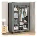 Closet Armable Portatil Entrepaños Tela Ecologica Gris