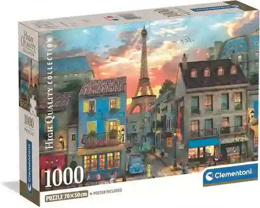 Rompecabezas 1000 Piezas París Con Torre Eiffel Clementoni