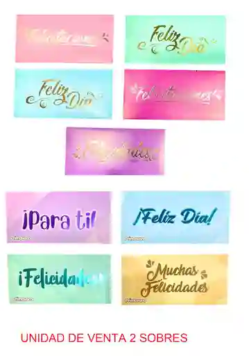 Lluvia De Sobres Toda Ocasion Colores Pastel Surtidos X 2 Unidades