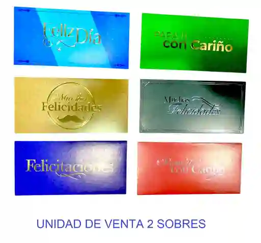Lluvia De Sobres Para Hombres Colores Surtidos X 2 Unidades