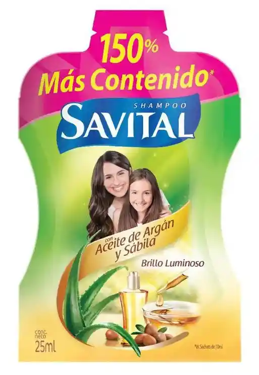 Sobre De Shampoo, Savital, Aceite De Argan Y Sabila - 25ml