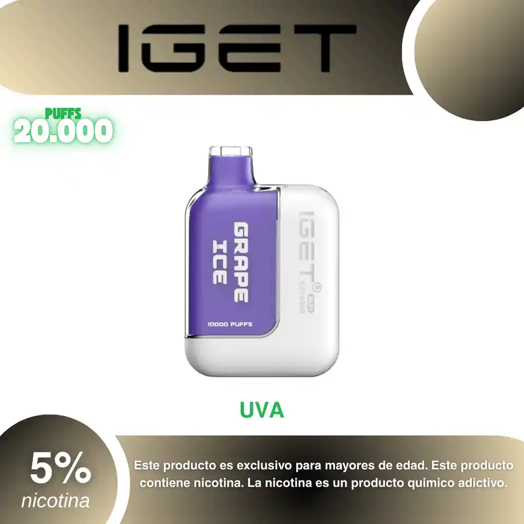 Iget Bateria + Pod 20.000 Pufs, Grape Ice 5%