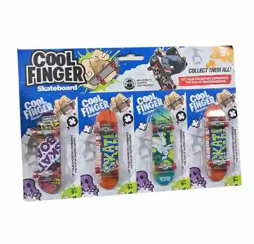 Patineta Dedos Mini Coleccion Juguete Niños X 4 Unidades