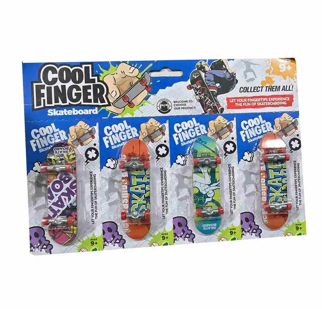 Patineta Dedos Mini Coleccion Juguete Niños X 4 Unidades