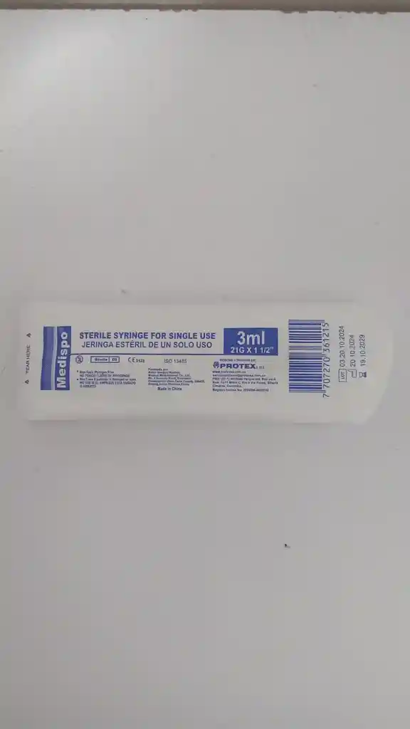 Jeringa Desechable 3 Ml-medispo