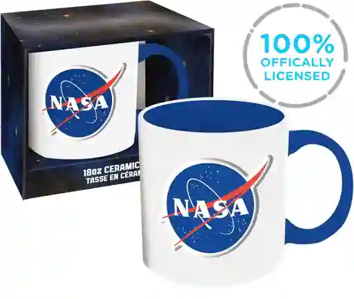 Mug Vaso Grande Nasa Licencia Oficial 18oz 500ml Taza Cerámica