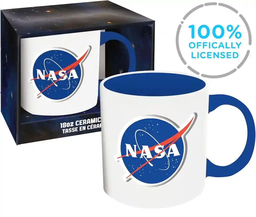 Mug Vaso Grande Nasa Licencia Oficial 18oz 500ml Taza Cerámica