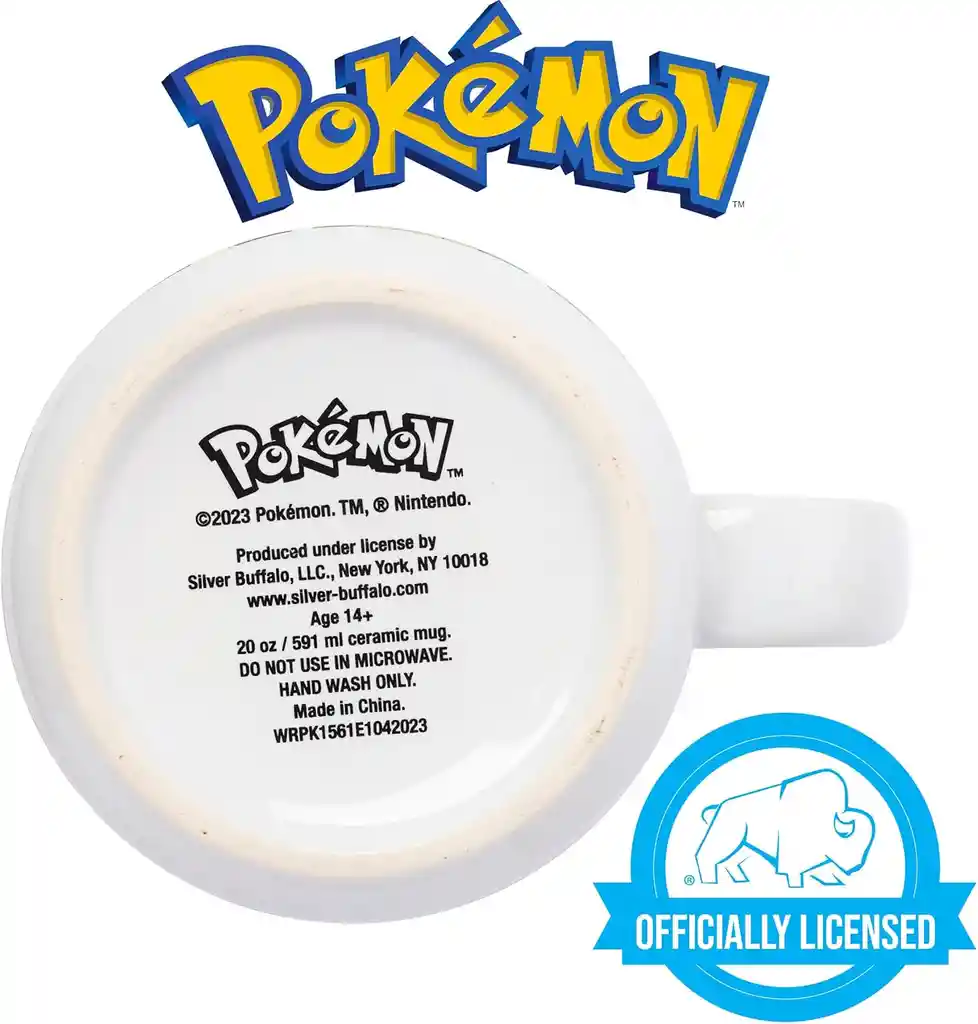 Mug Grande Pokémon Licencia Oficial 20oz 590ml Taza Cerámica Vajilla