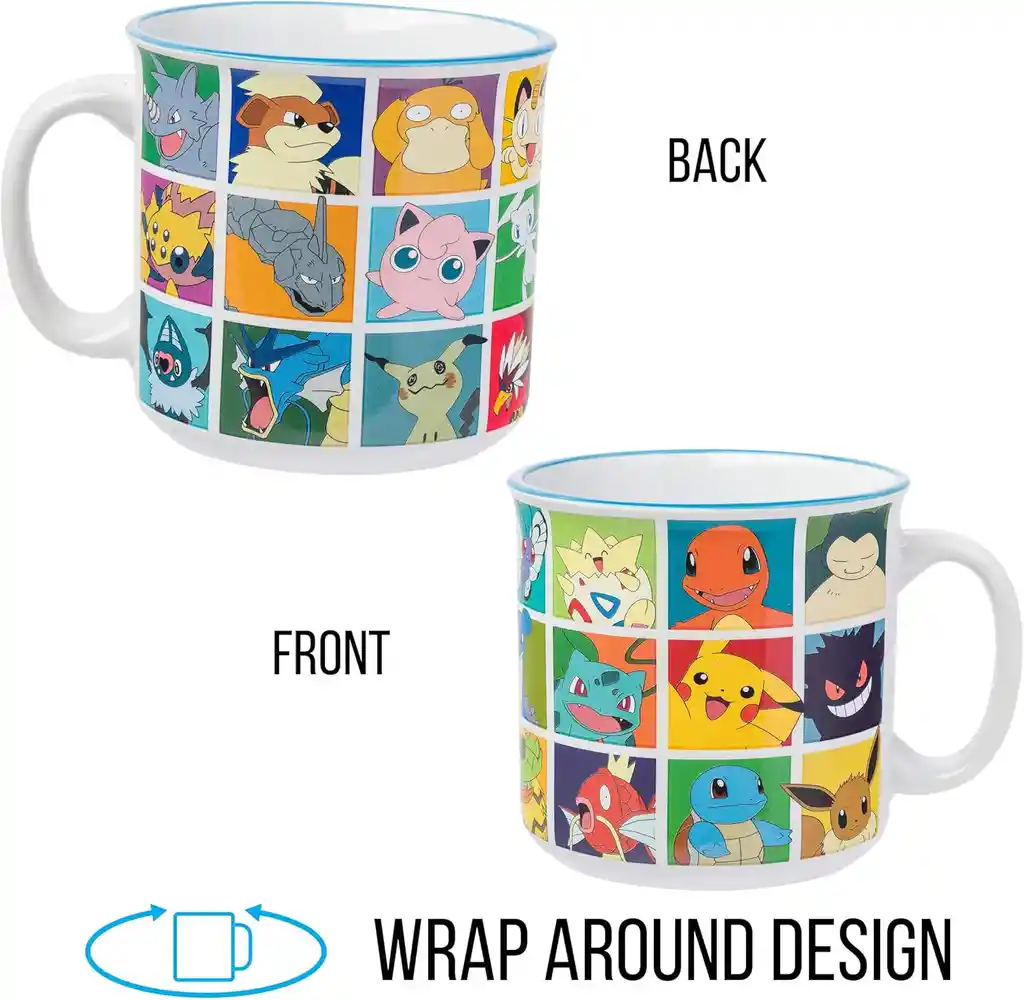 Mug Grande Pokémon Licencia Oficial 20oz 590ml Taza Cerámica Vajilla