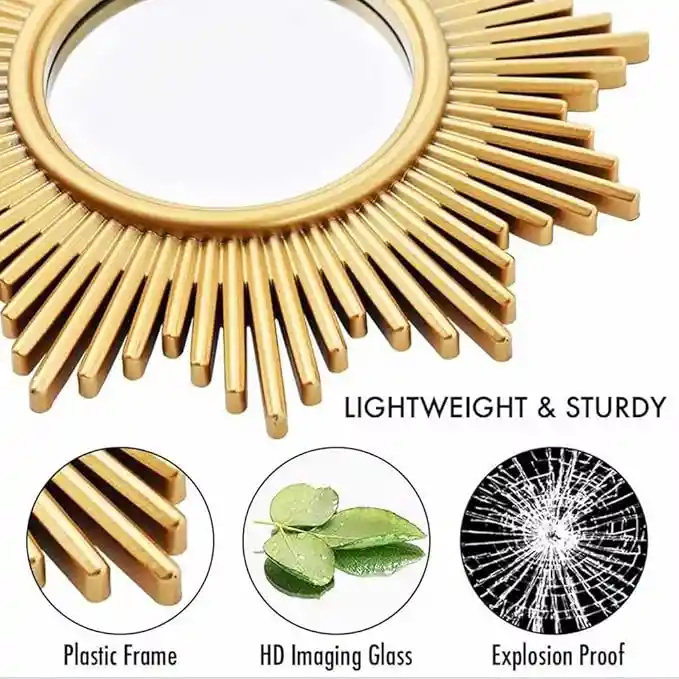 Set Espejo X3 Dorados Decoracion Pared