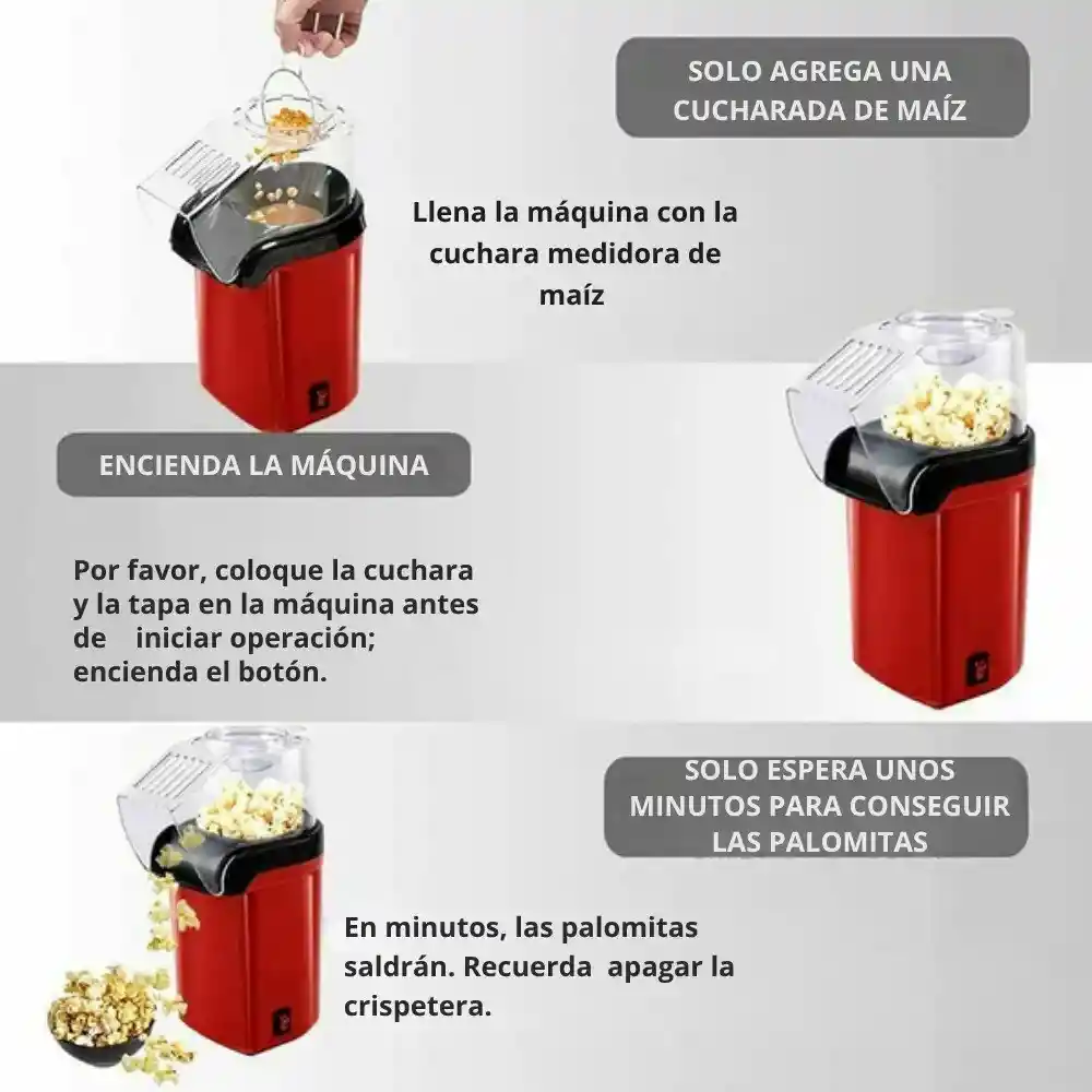 Maquina Crispetera Electrica De Aire Para Palomitas De Maiz