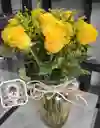 Jarron De Rosas Amarillas - Sol Ardiente