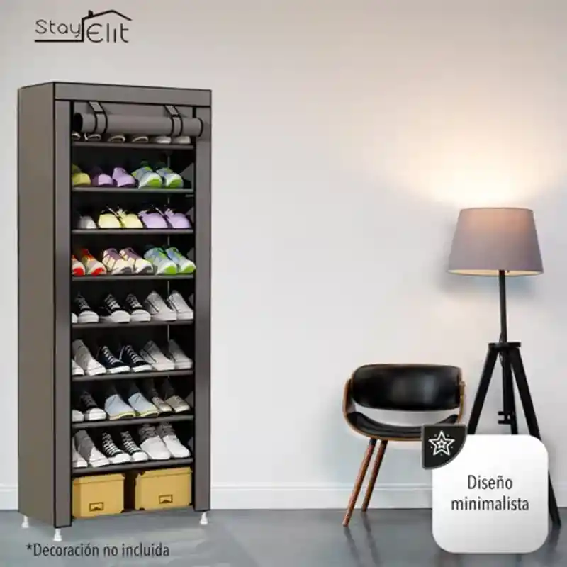 Zapatera Closet De 9 Niveles Armable Color Gris