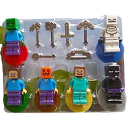 Set X6 Figuras Minecraf Roblox Bloques Muñecos 6cm Blister